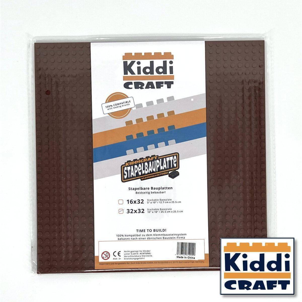 KC32BNSA - Stackable Baseplate 32 x 32 Noppen (25,5 x 25,5cm) Braun