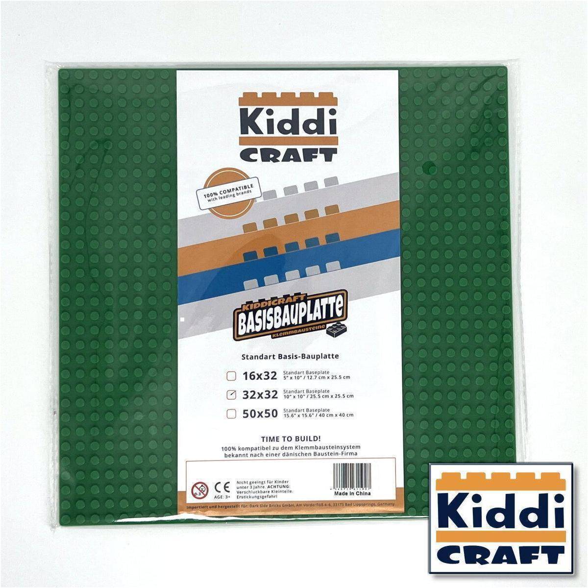 KC32G - Baseplate 32 x 32 Noppen (25,5 x 25,5cm) Grün
