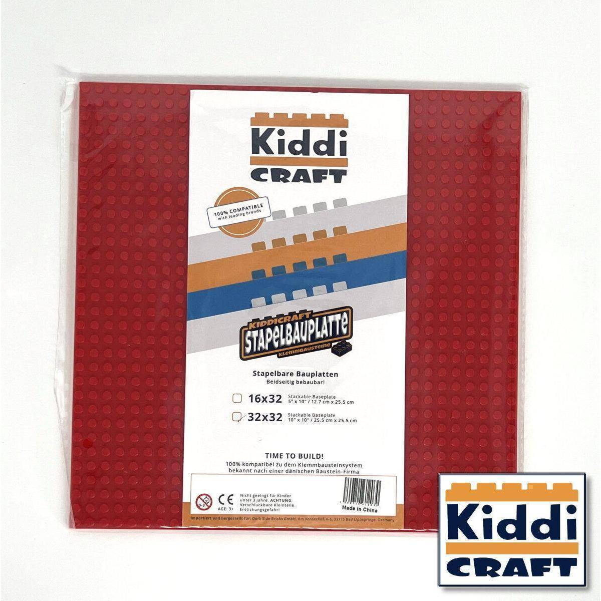 KC32RSA - Stackable Baseplate 32 x 32 Noppen (25,5 x 25,5cm) Rot