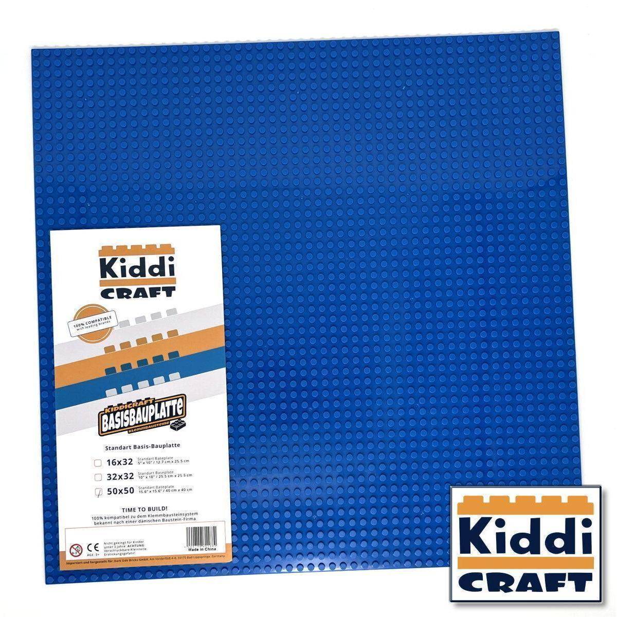 KC50B - Kiddicraft Baseplate 50 x 50 Noppen (40 x 40cm) Blau