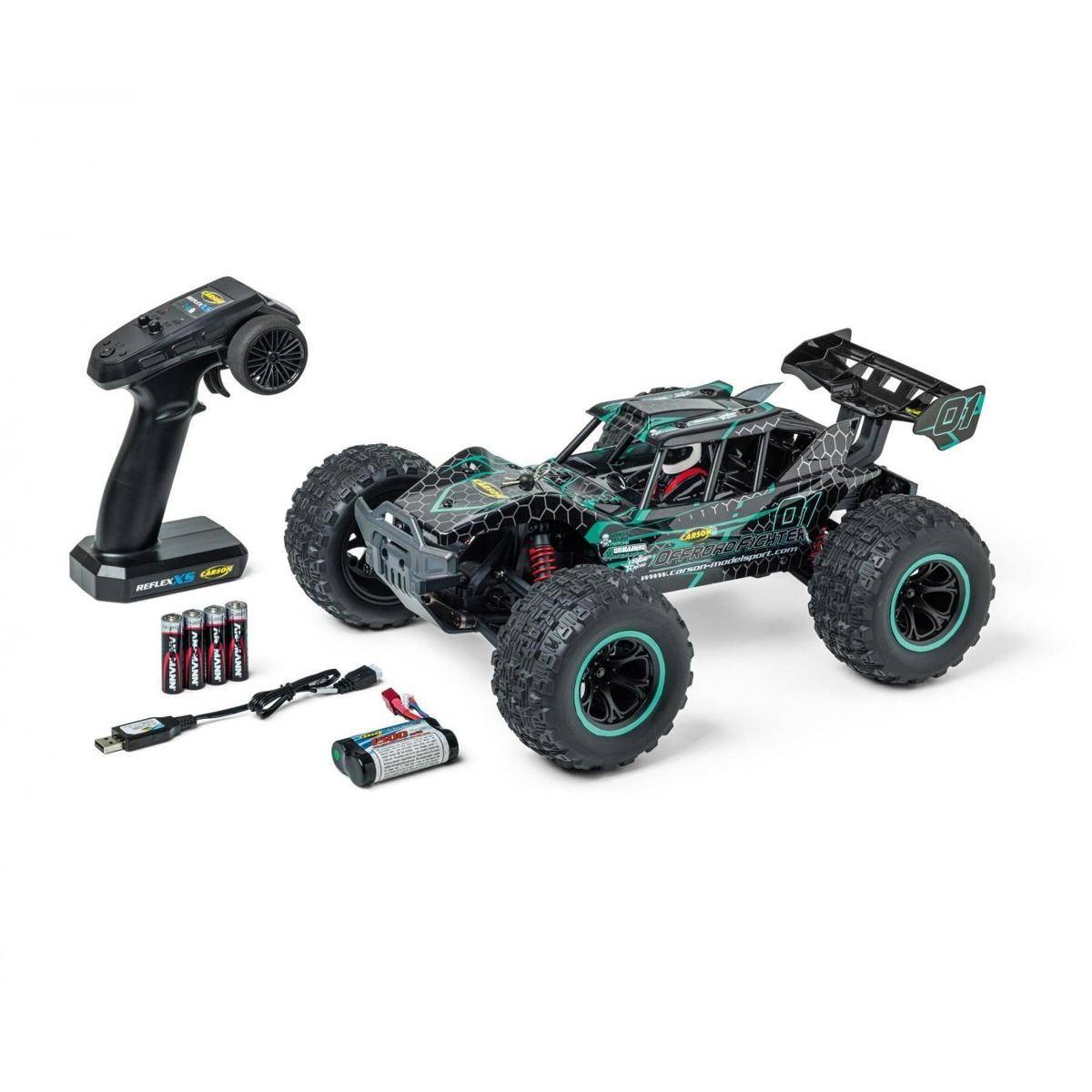 500404254 - 1:10 XS Offr.Fighter Cage 100RTR türkis