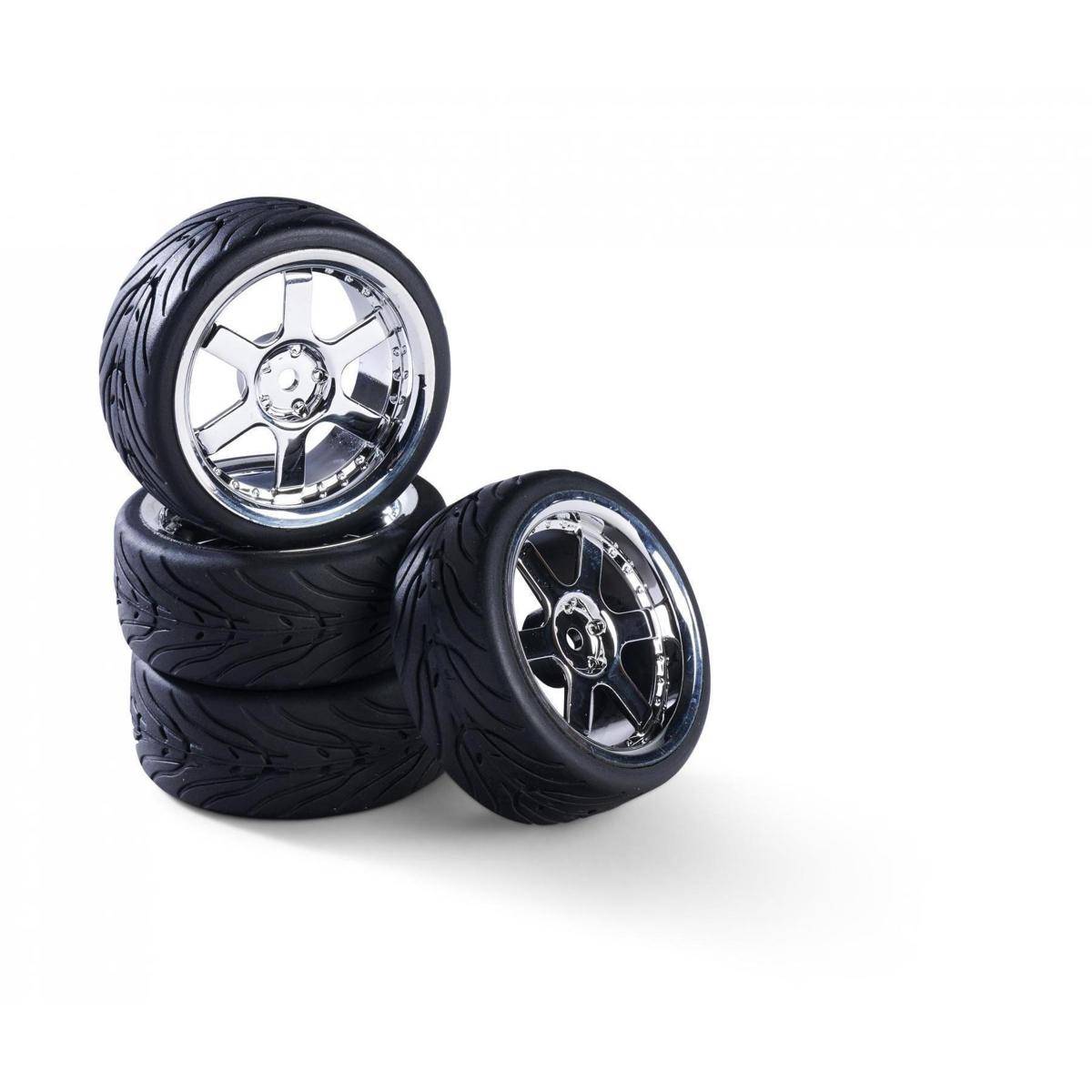 900191 - 1:10 Räderset (4) Design 6 Sp.chrom 26mm