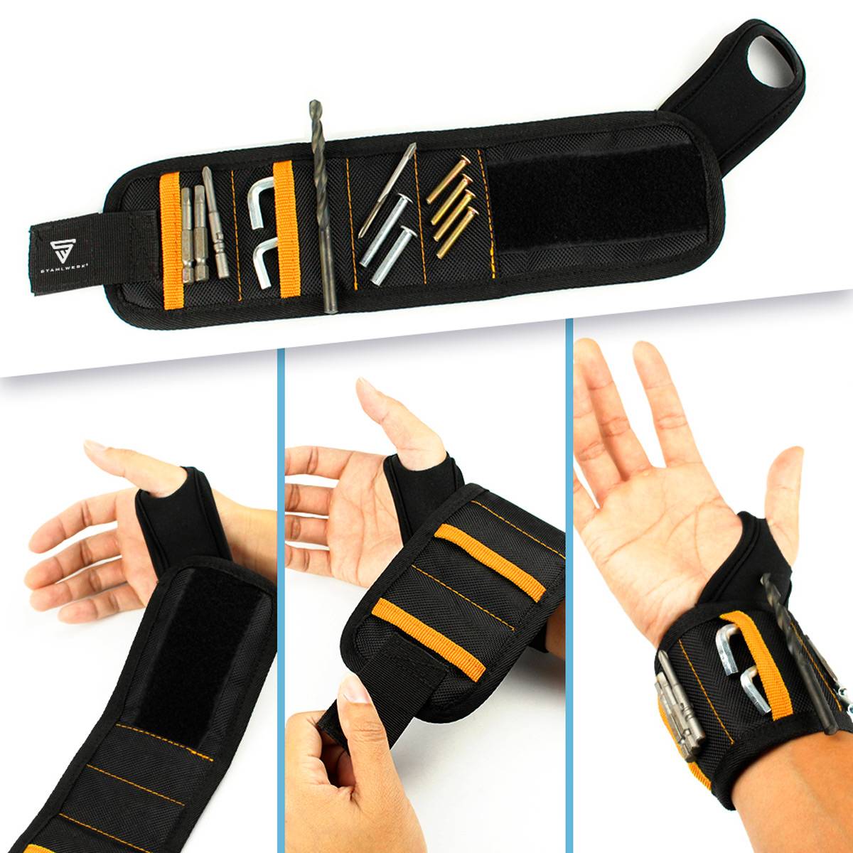 STAHLWERK Magnet-Armband 2er Set für Heimwerker zur Befestigung am Handgelenk