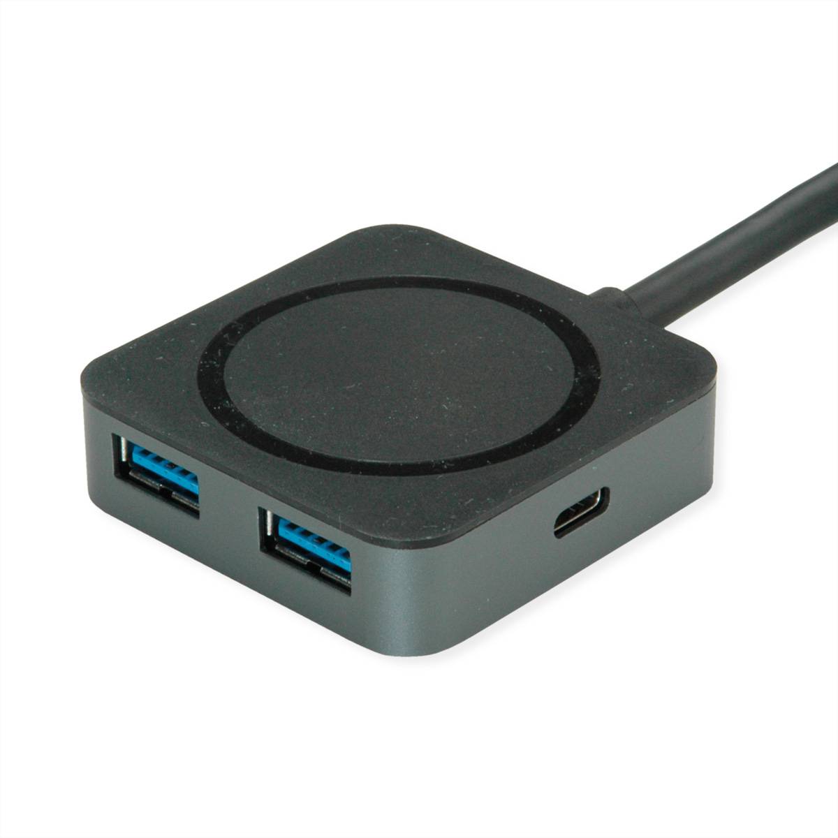 VALUE USB 3.2 Gen 2 Hub, 4 Ports (2x USB-A + 2x USB-C), mit Verlängerungskabel, 3 m