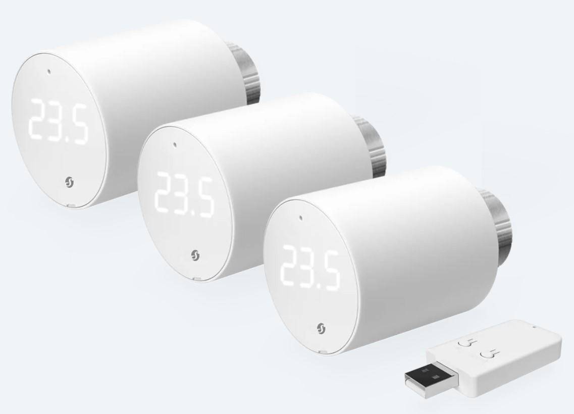 Shelly BLU TRV Thermostatkopf, WiFi/Bluetooth (3 Stück mit Steuergerät)