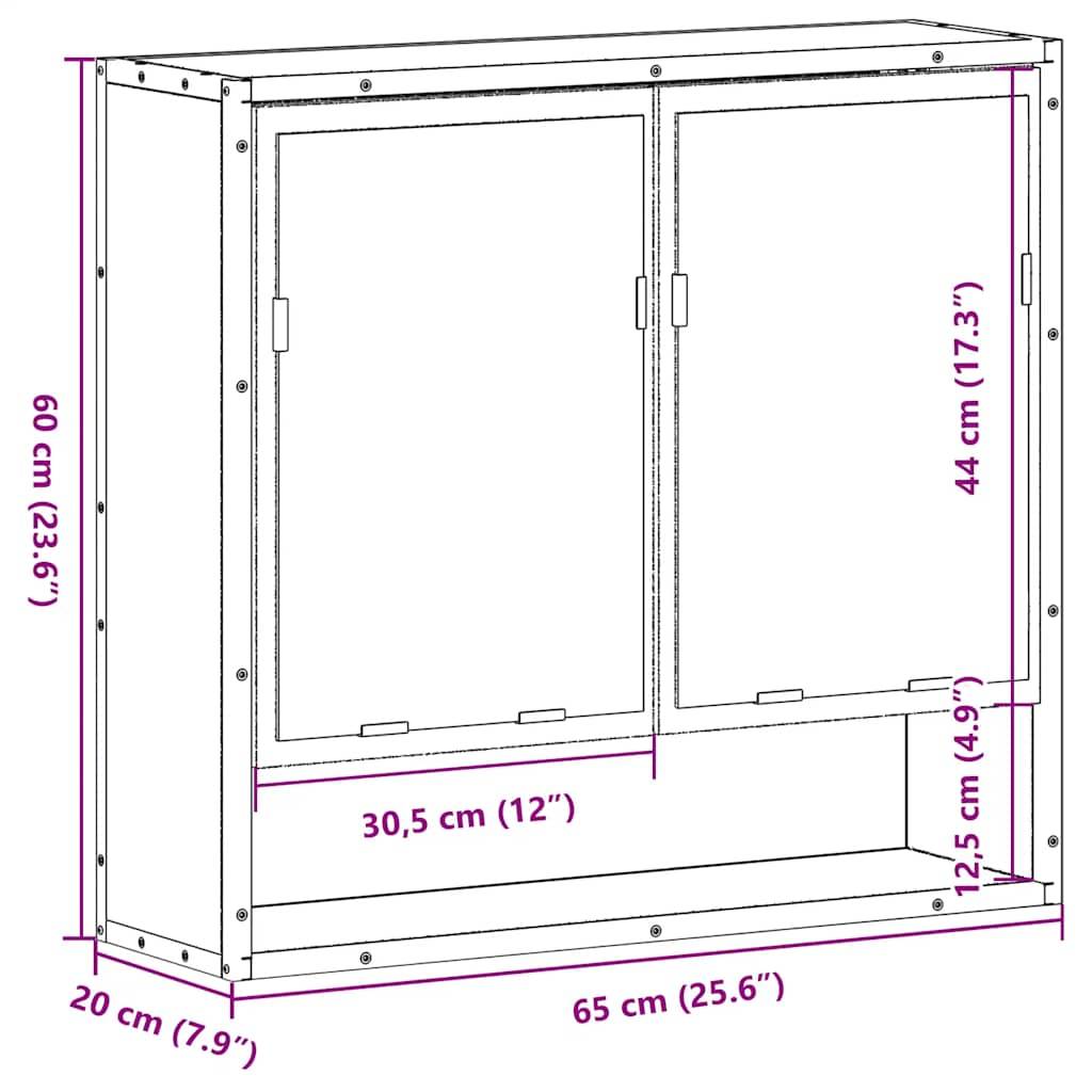 vidaXL Bad-Spiegelschrank Sonoma-Eiche 65x20x60 cm Holzwerkstoff