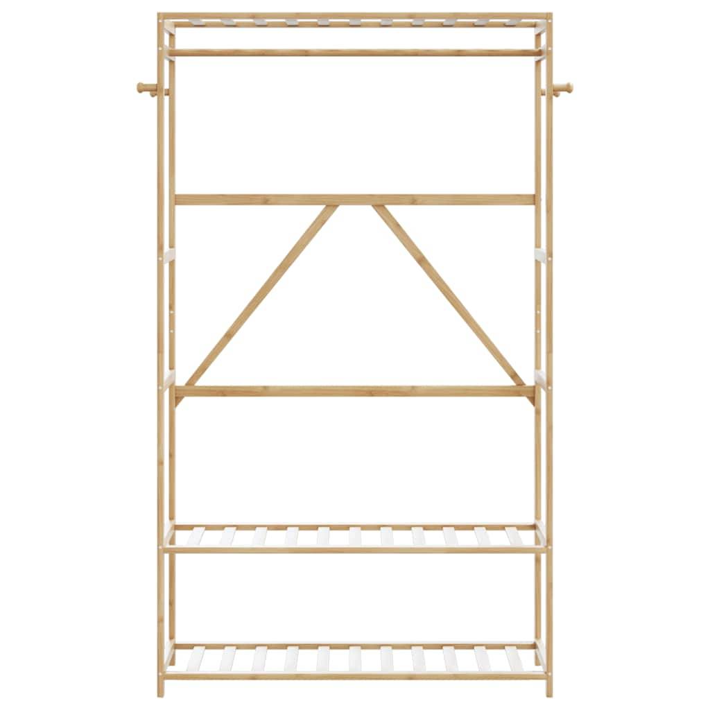vidaXL Kleiderständer mit Ablagen 110x40x175 cm Bambus