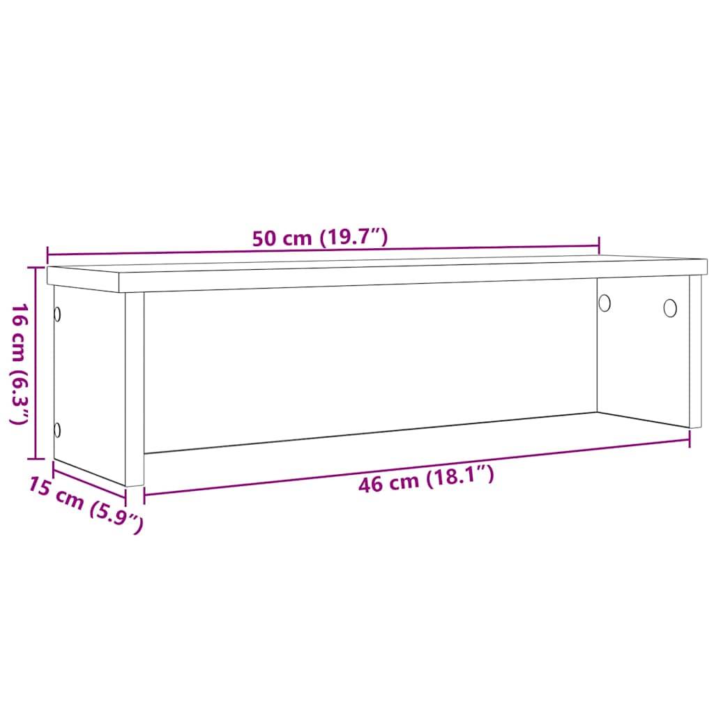 vidaXL Küchenregale Stapelbar 2 Stk. Artisan-Eiche 50x15x16 cm