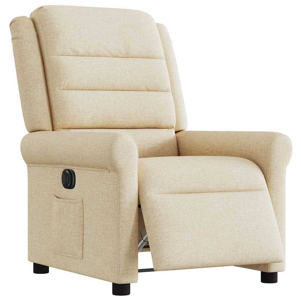 vidaXL Relaxsessel Elektrisch Creme Stoff
