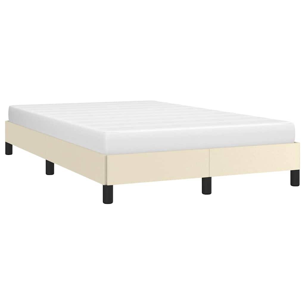 vidaXL Bettgestell ohne Matratze Creme 120x190 cm Kunstleder