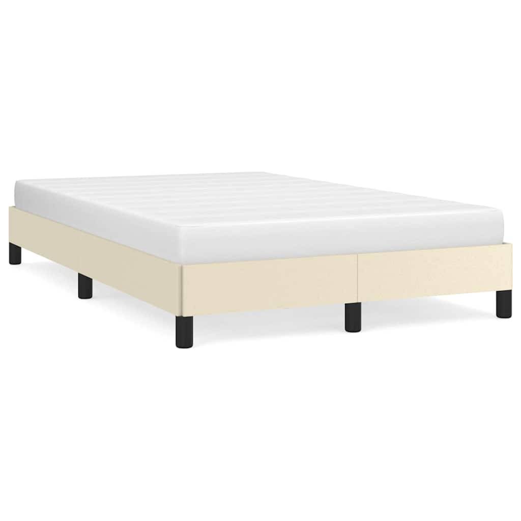 vidaXL Bettgestell ohne Matratze Creme 120x190 cm Kunstleder