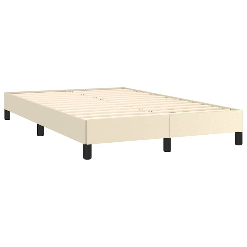 vidaXL Bettgestell ohne Matratze Creme 120x190 cm Kunstleder