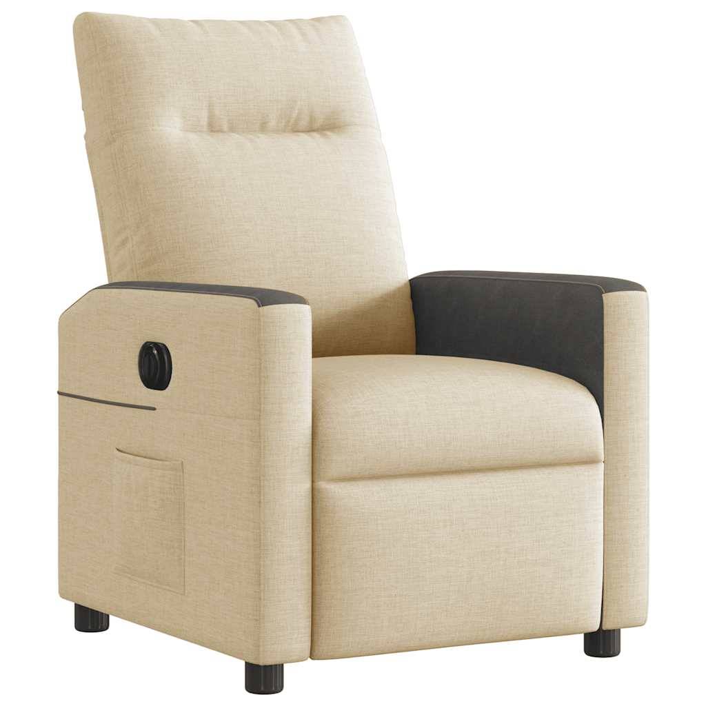 vidaXL Relaxsessel Elektrisch Creme Stoff