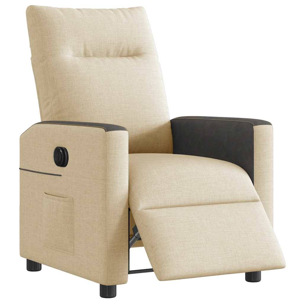 vidaXL Relaxsessel Elektrisch Creme Stoff