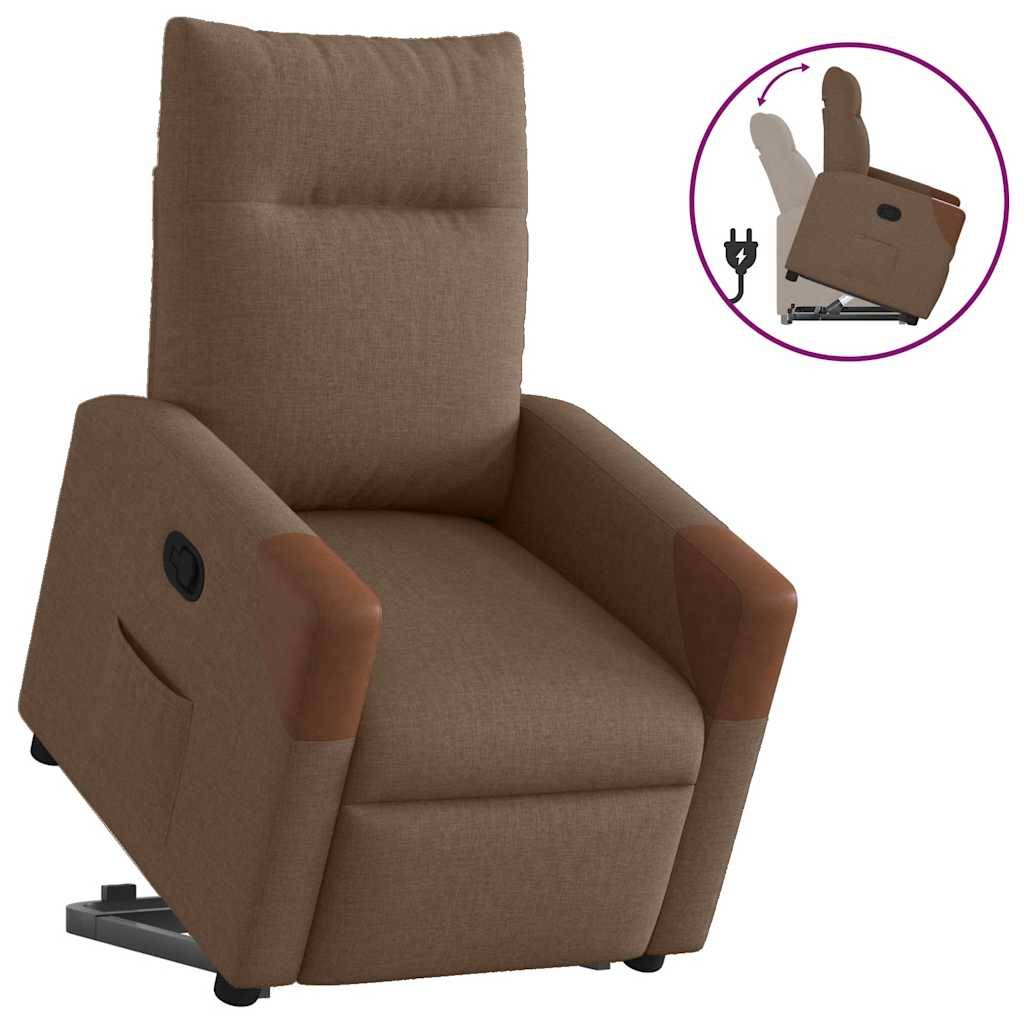 vidaXL Relaxsessel mit Aufstehhilfe Braun Stoff
