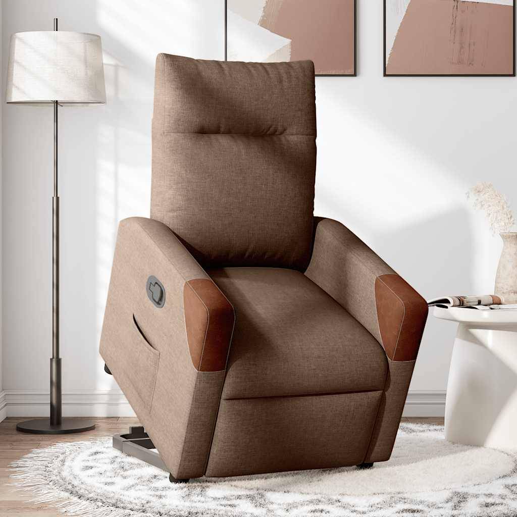 vidaXL Relaxsessel mit Aufstehhilfe Braun Stoff