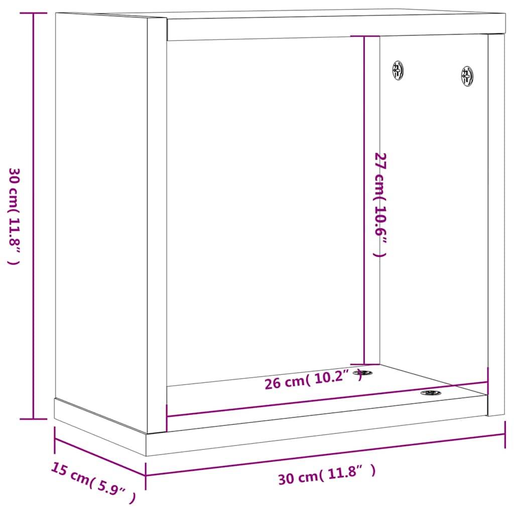 vidaXL Würfelregale 4 Stk. Räuchereiche 30x15x30 cm