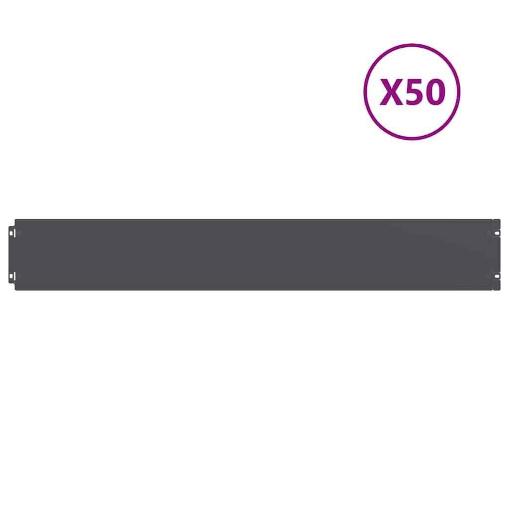 vidaXL Rasenkanten 50 Stk. Anthrazit 15x103 cm Kaltgewalzter Stahl
