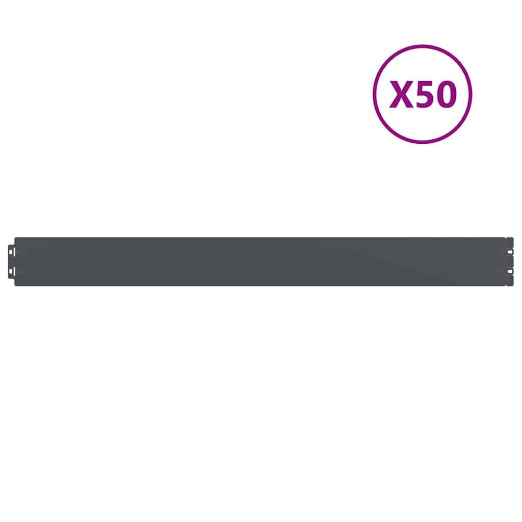 vidaXL Rasenkanten 50 Stk. Anthrazit 10x103 cm Kaltgewalzter Stahl