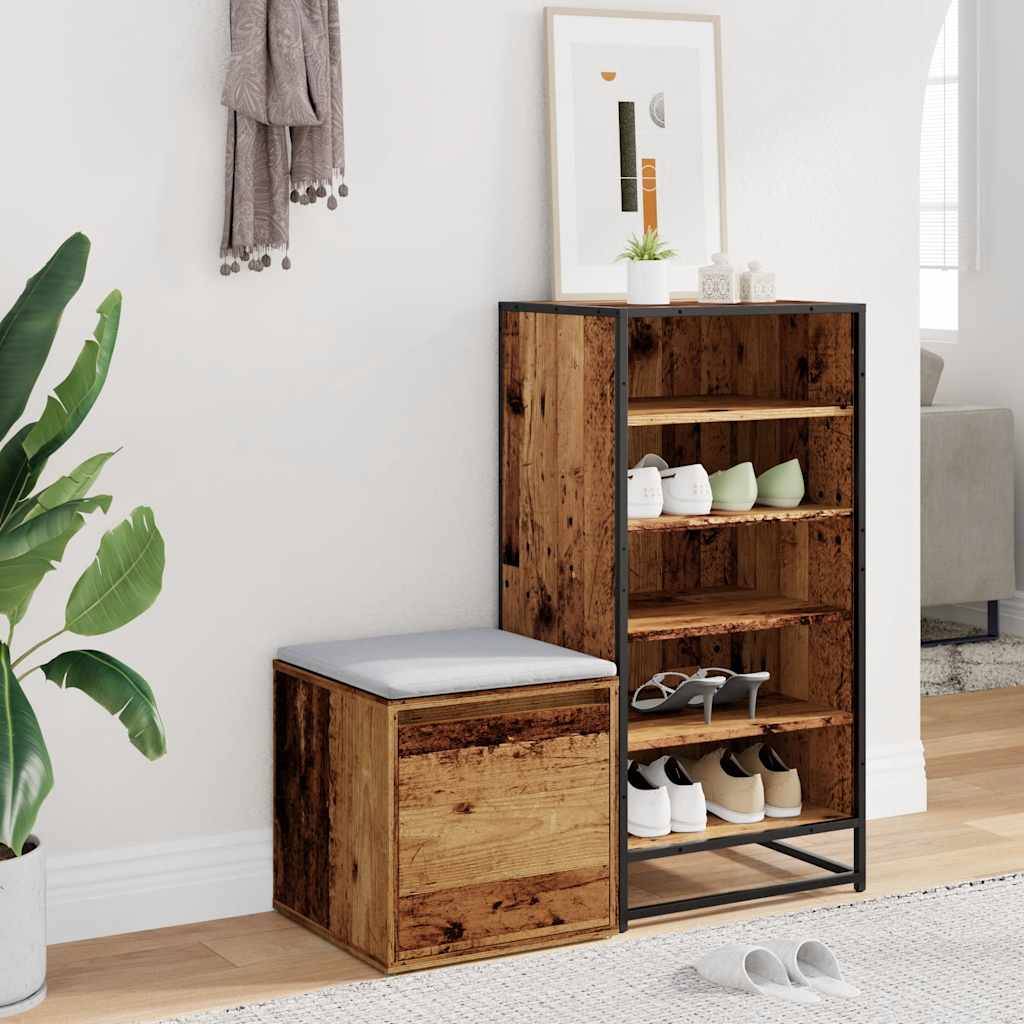 vidaXL Schubladenbox Altholz 40,5x40x40 cm Holzwerkstoff