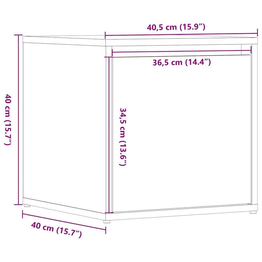 vidaXL Schubladenbox Altholz 40,5x40x40 cm Holzwerkstoff