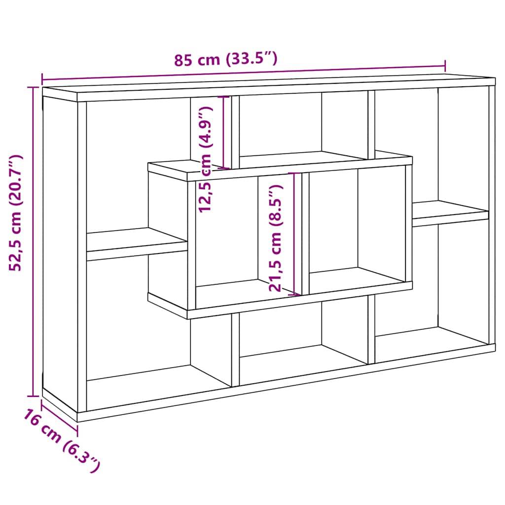 vidaXL Wandregal Artisan-Eiche 85x16x52,5 cm Holzwerkstoff