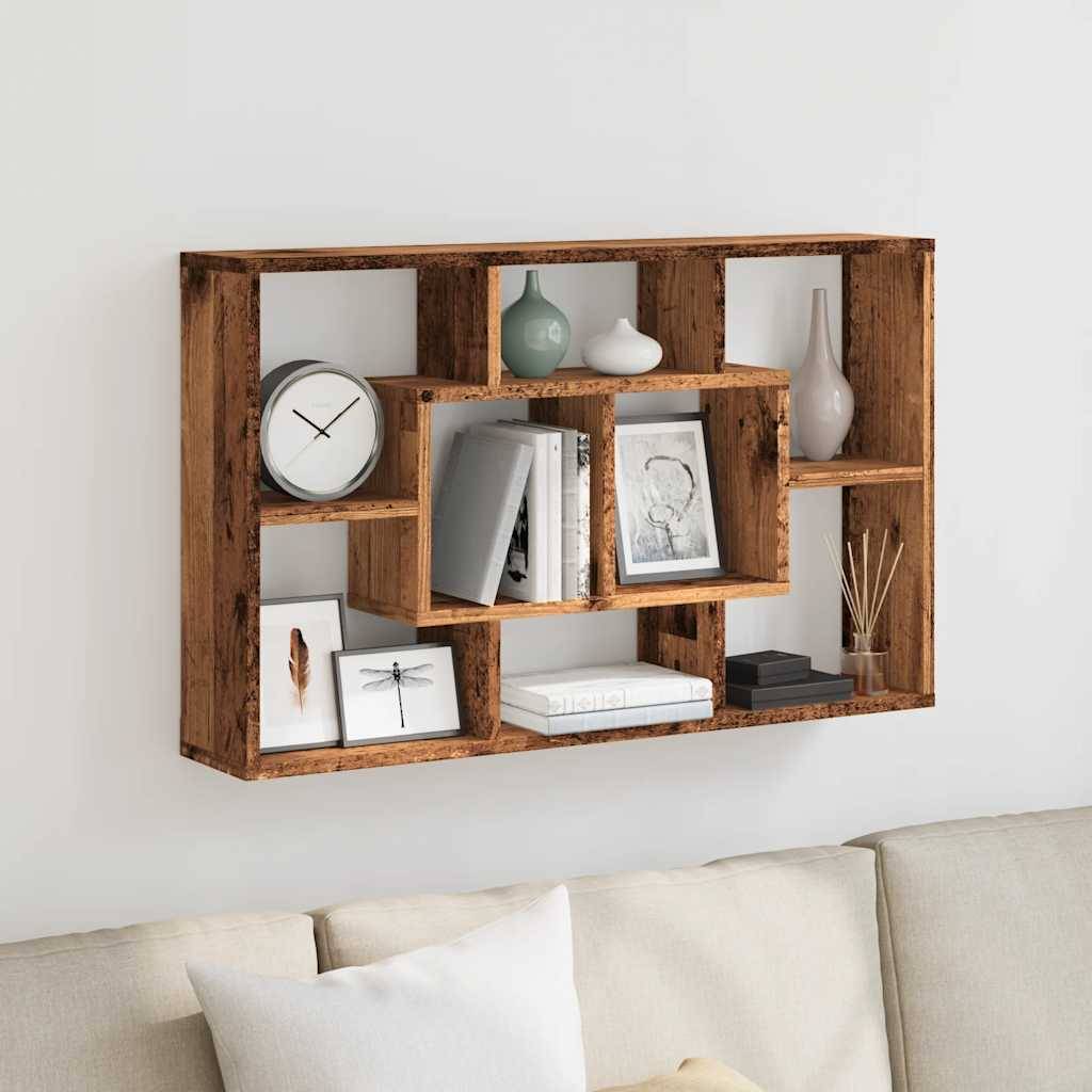 vidaXL Wandregal Altholz 85x16x52,5 cm Holzwerkstoff