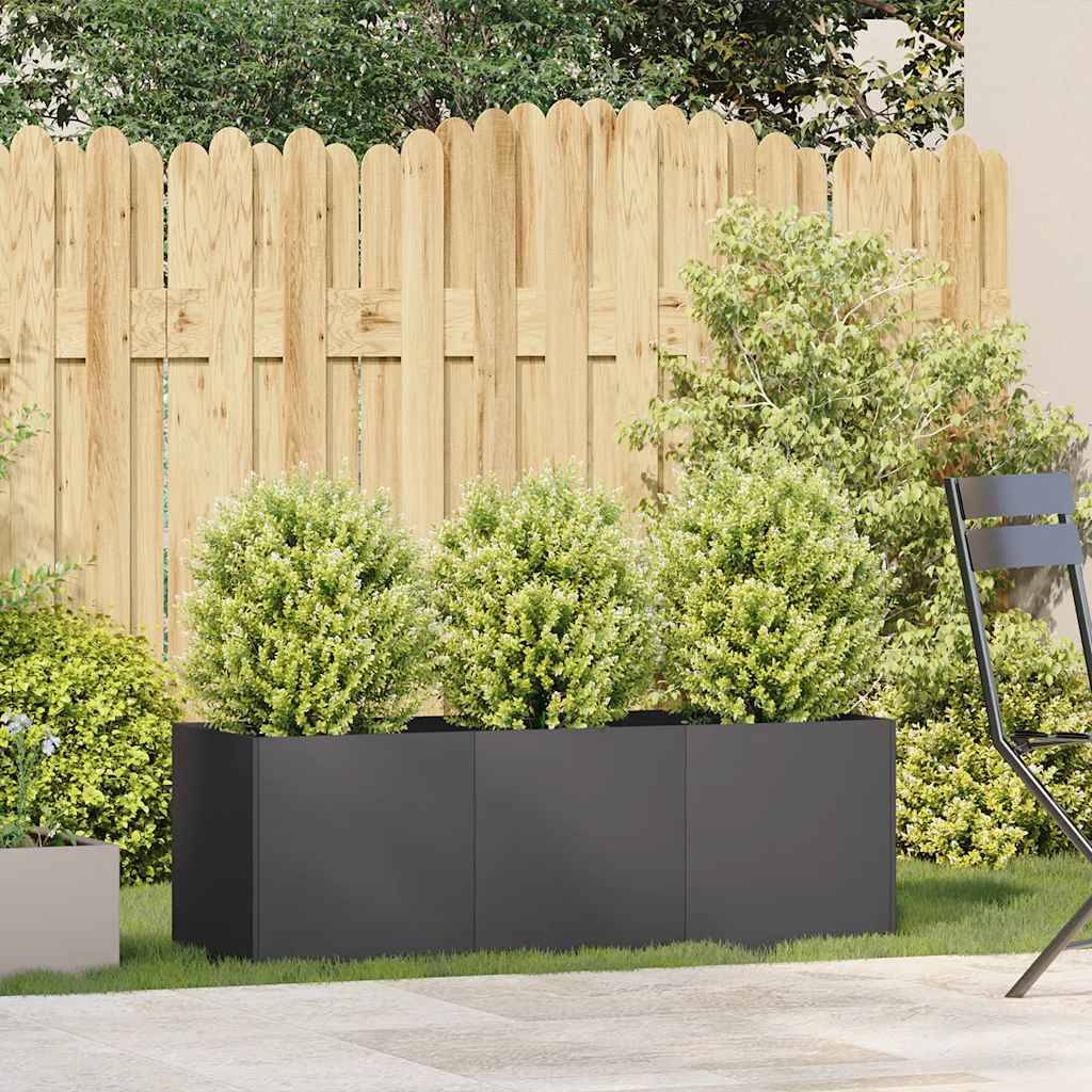 vidaXL Pflanzkübel Schwarz 120x40x40 cm Kaltgewalzter Stahl