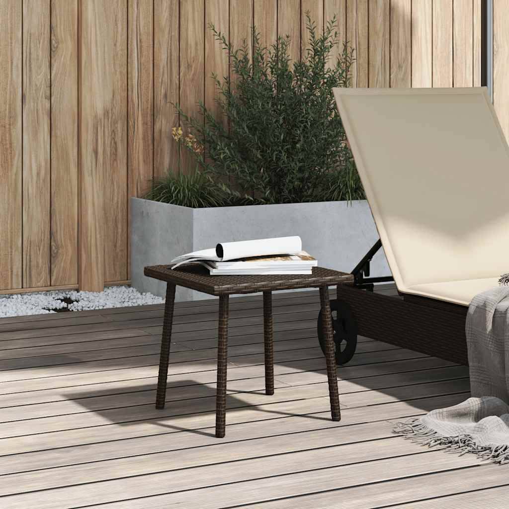 vidaXL Garten-Couchtisch Rechteckig Braun 40x40x37 cm Poly Rattan