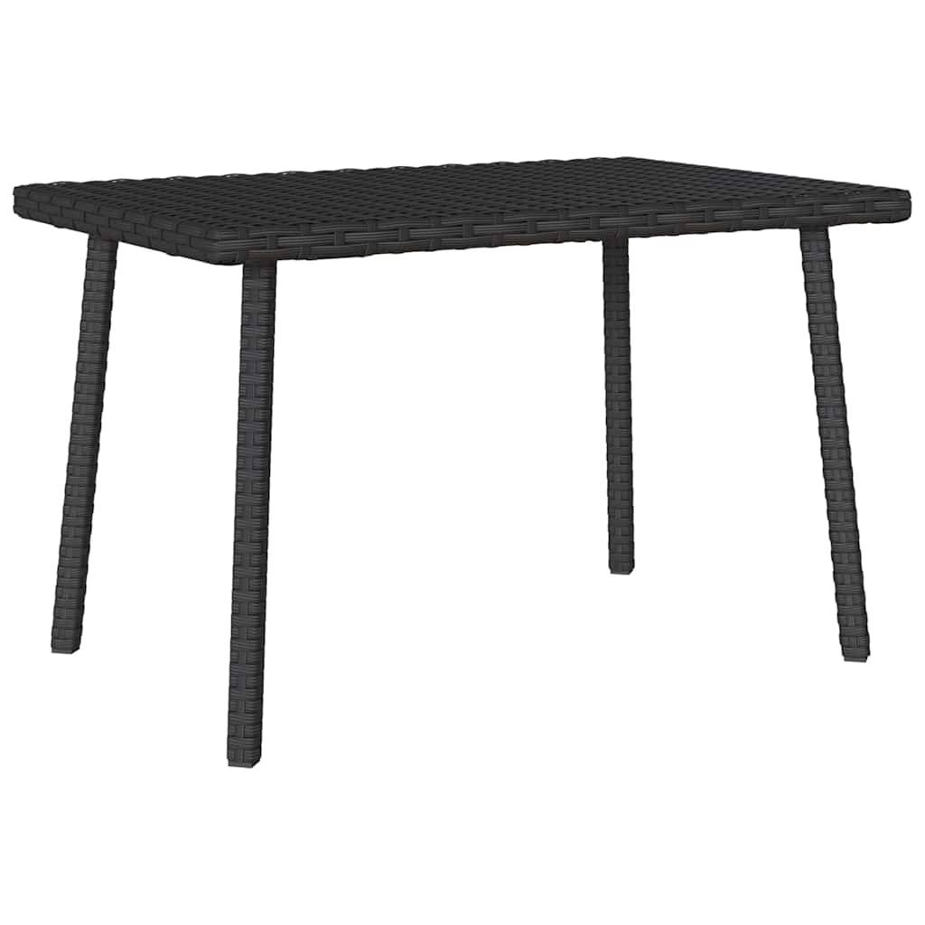vidaXL Garten-Couchtisch Rechteckig Schwarz 60x40x37 cm Poly Rattan
