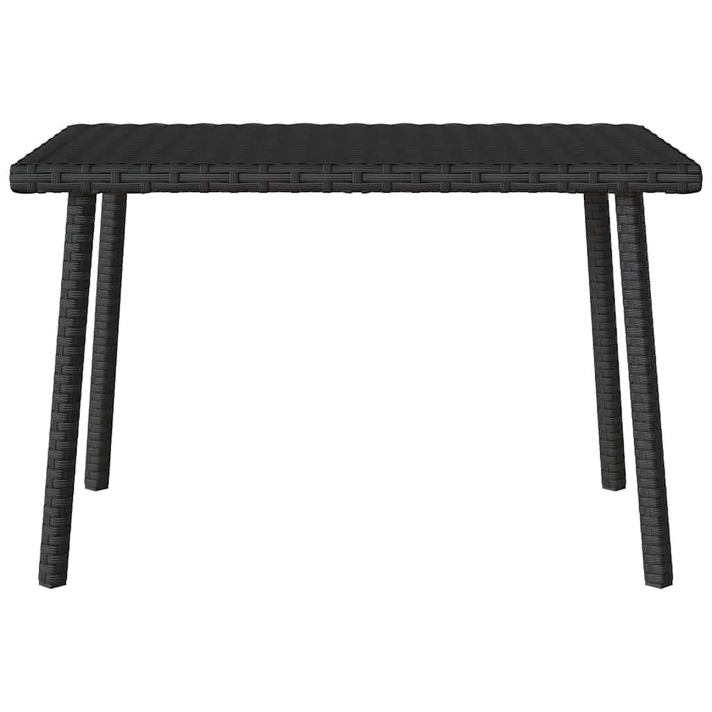 vidaXL Garten-Couchtisch Rechteckig Schwarz 60x40x37 cm Poly Rattan