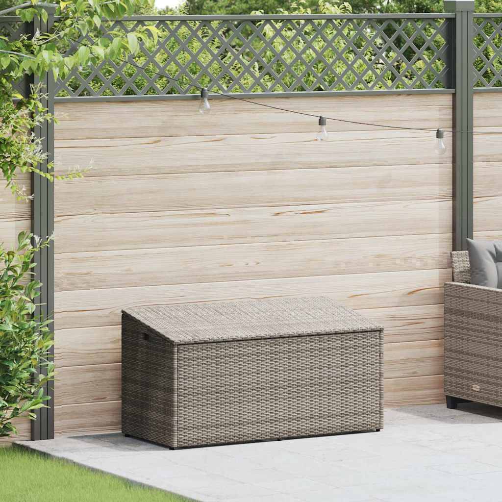 vidaXL Garten-Auflagenbox Grau 110x50x58 cm Poly Rattan