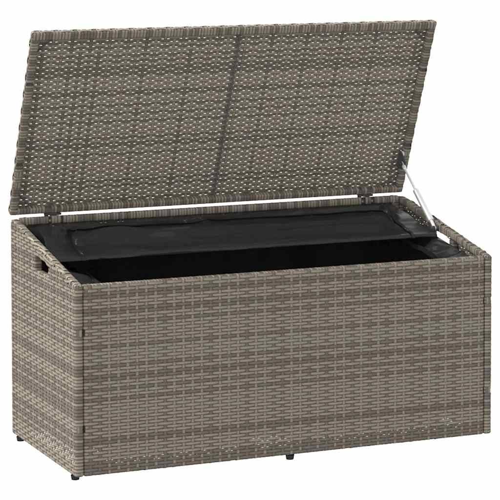 vidaXL Garten-Auflagenbox Grau 110x50x58 cm Poly Rattan