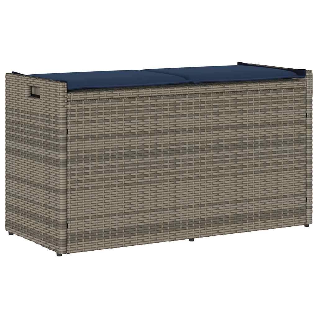 vidaXL Outdoor-Sitzbank mit Stauraum und Kissen Grau 100 cm