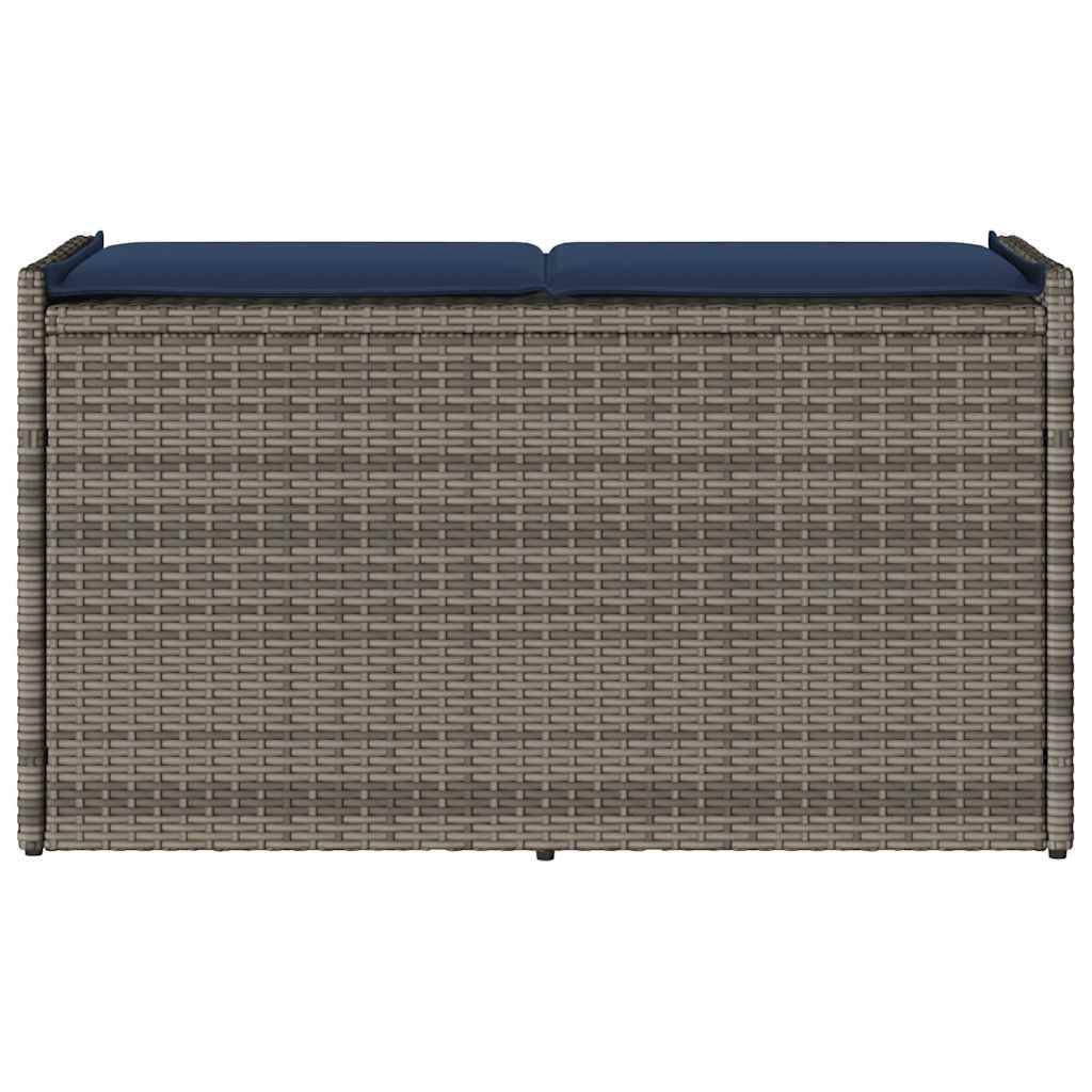 vidaXL Outdoor-Sitzbank mit Stauraum und Kissen Grau 100 cm