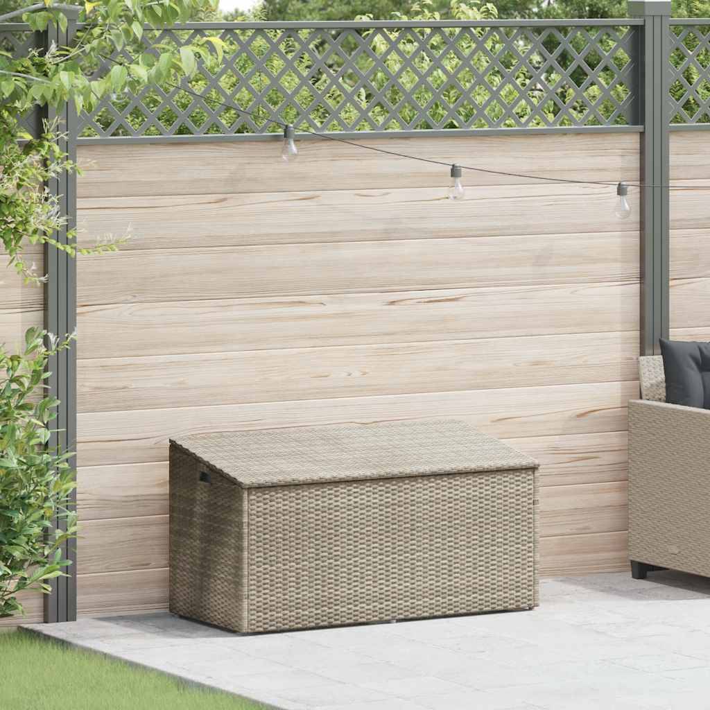 vidaXL Garten-Auflagenbox Hellgrau 110x50x58 cm Poly Rattan