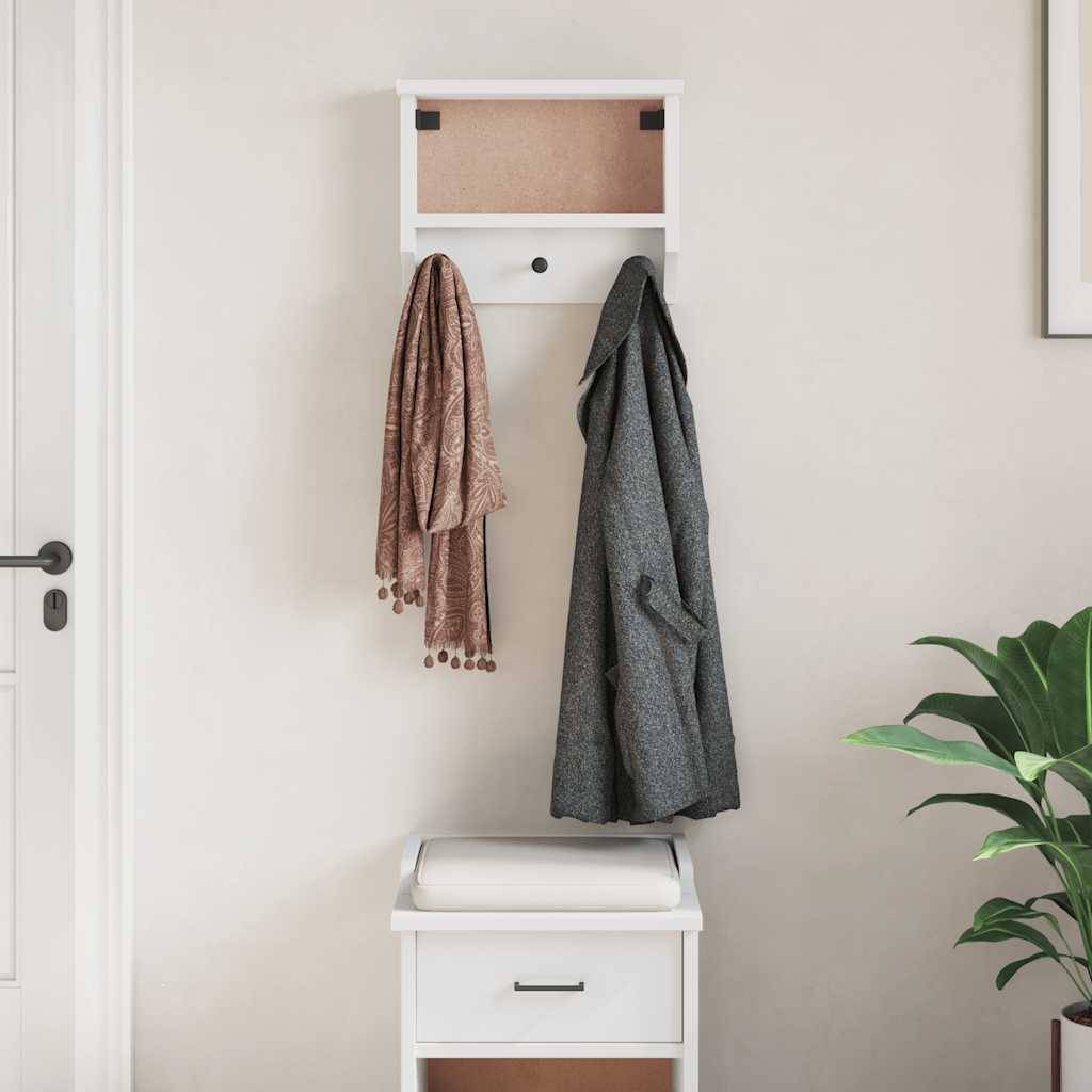 vidaXL Wandgarderobe SANDNES Weiß 45x12x35 cm Massivholz Kiefer