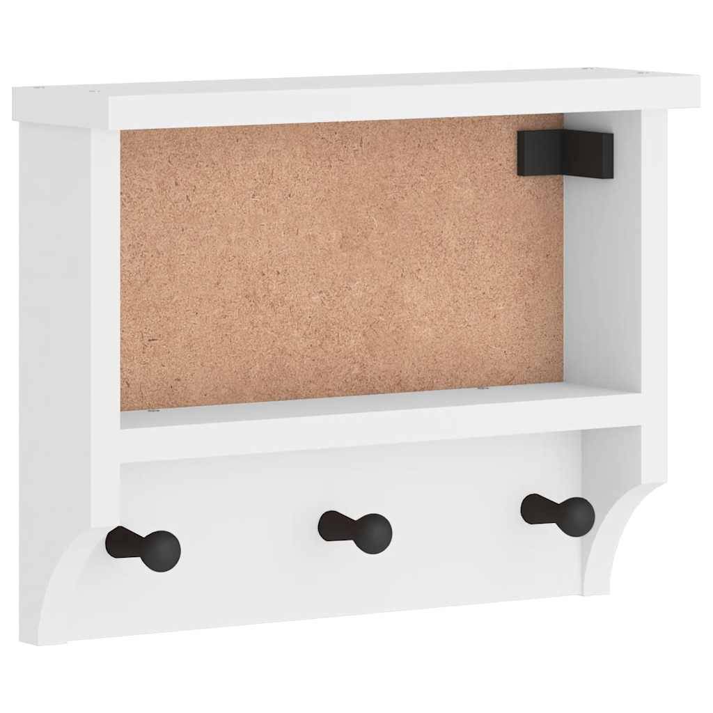vidaXL Wandgarderobe SANDNES Weiß 45x12x35 cm Massivholz Kiefer