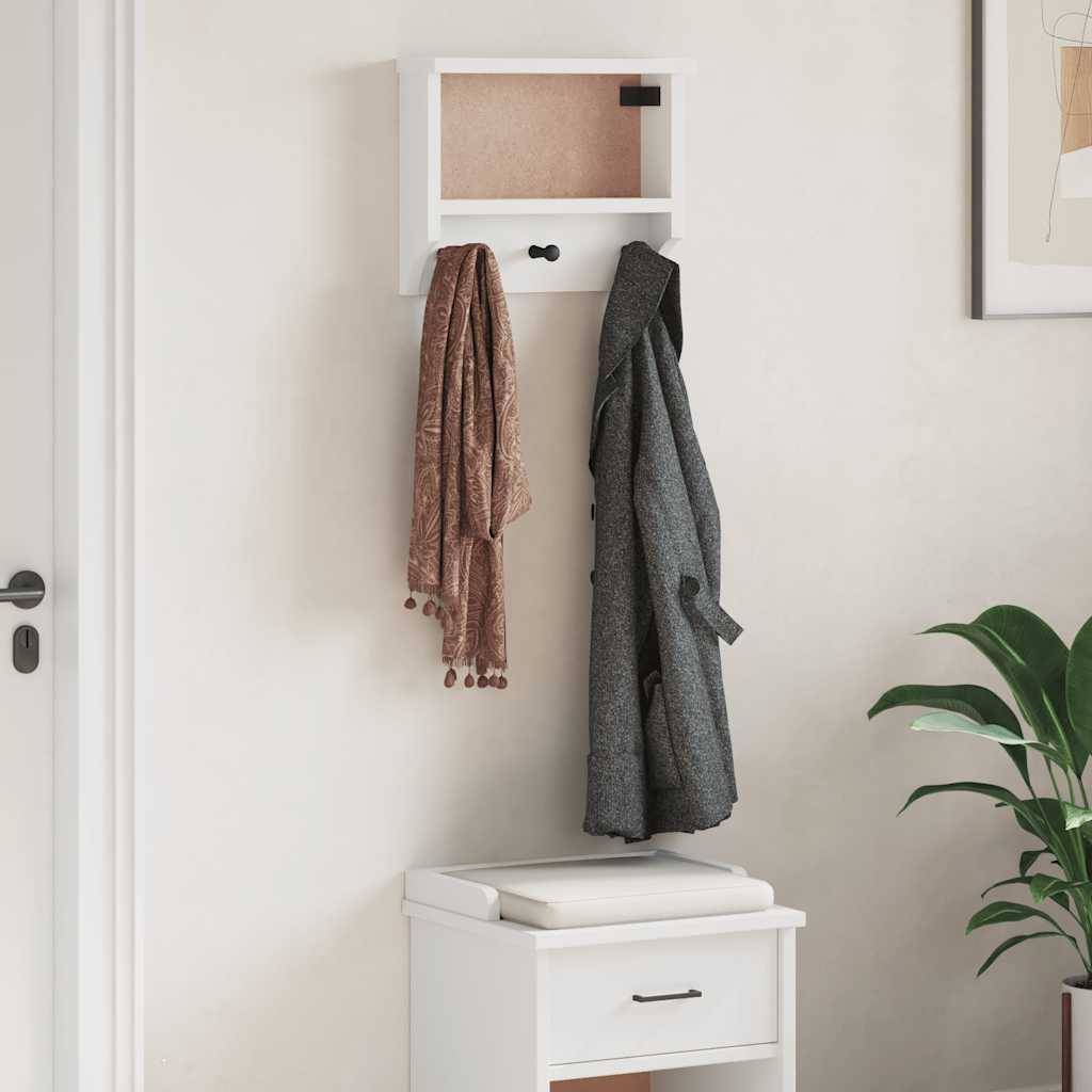 vidaXL Wandgarderobe SANDNES Weiß 45x12x35 cm Massivholz Kiefer
