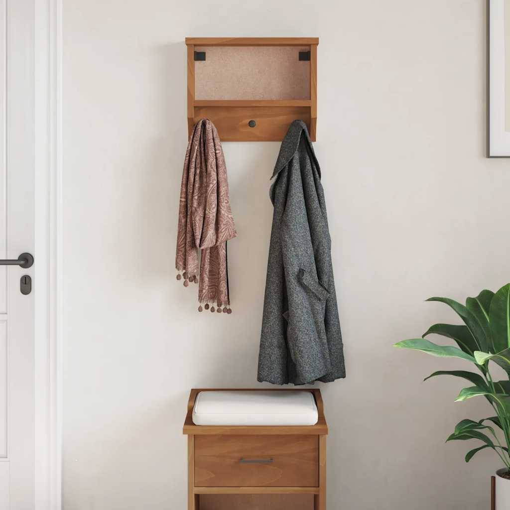 vidaXL Wandgarderobe SANDNES 45x12x35 cm Massivholz Kiefer
