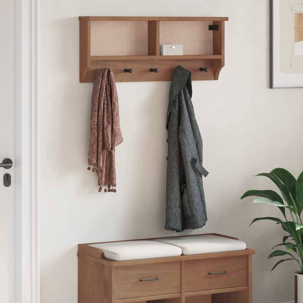 vidaXL Wandgarderobe SANDNES 87x12x35 cm Massivholz Kiefer