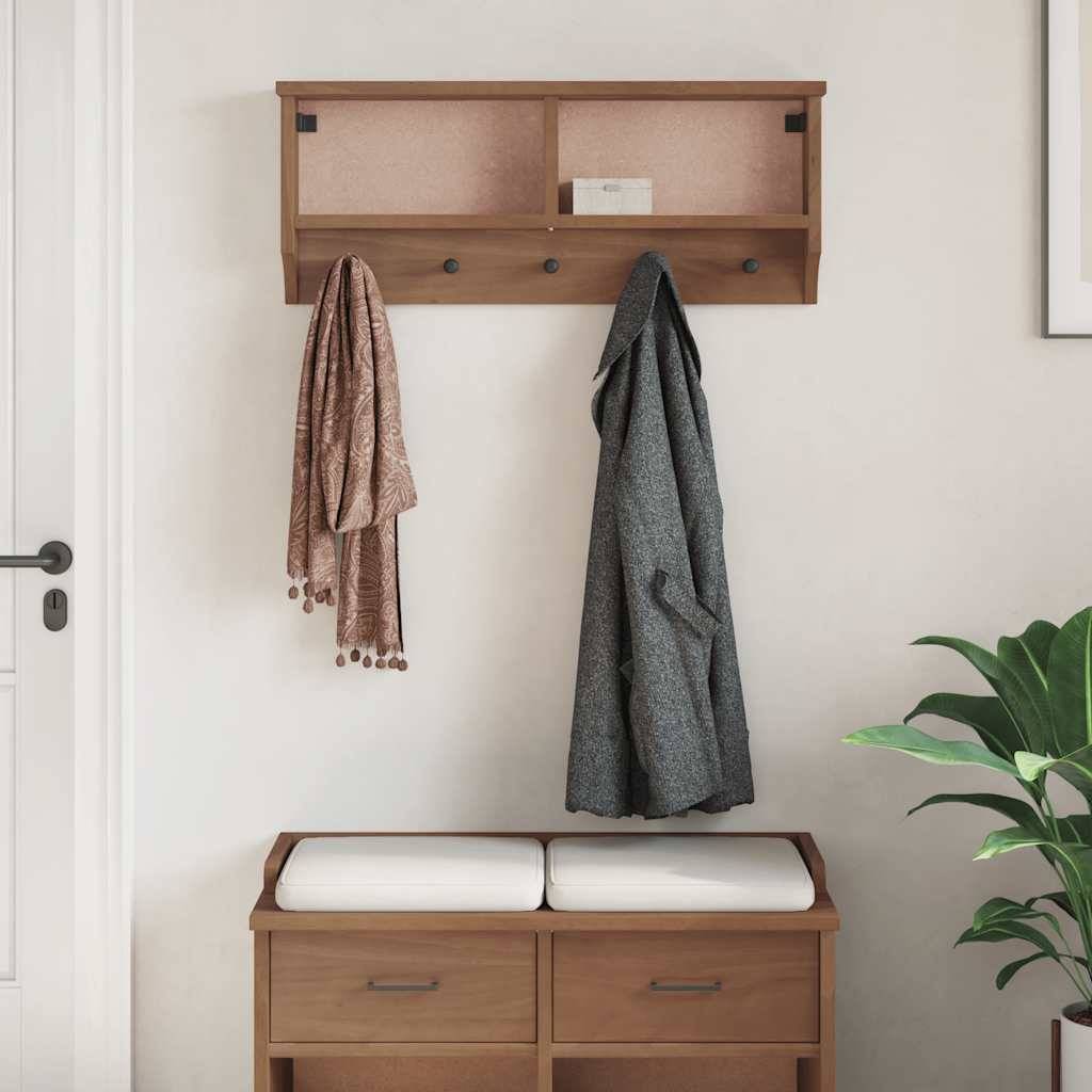 vidaXL Wandgarderobe SANDNES 87x12x35 cm Massivholz Kiefer