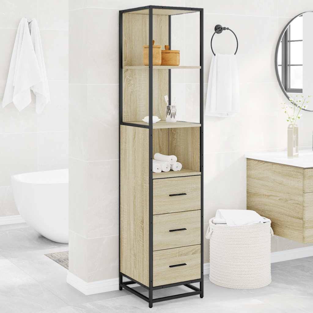 vidaXL Badschrank Sonoma-Eiche 35x37,5x166 cm Holzwerkstoff