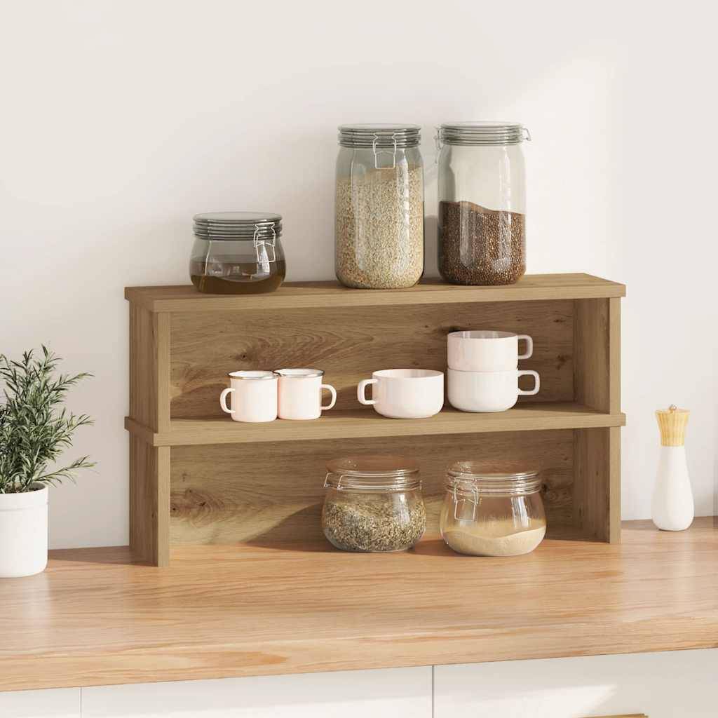 vidaXL Küchenregale Stapelbar 2 Stk. Artisan-Eiche 50x15x16 cm