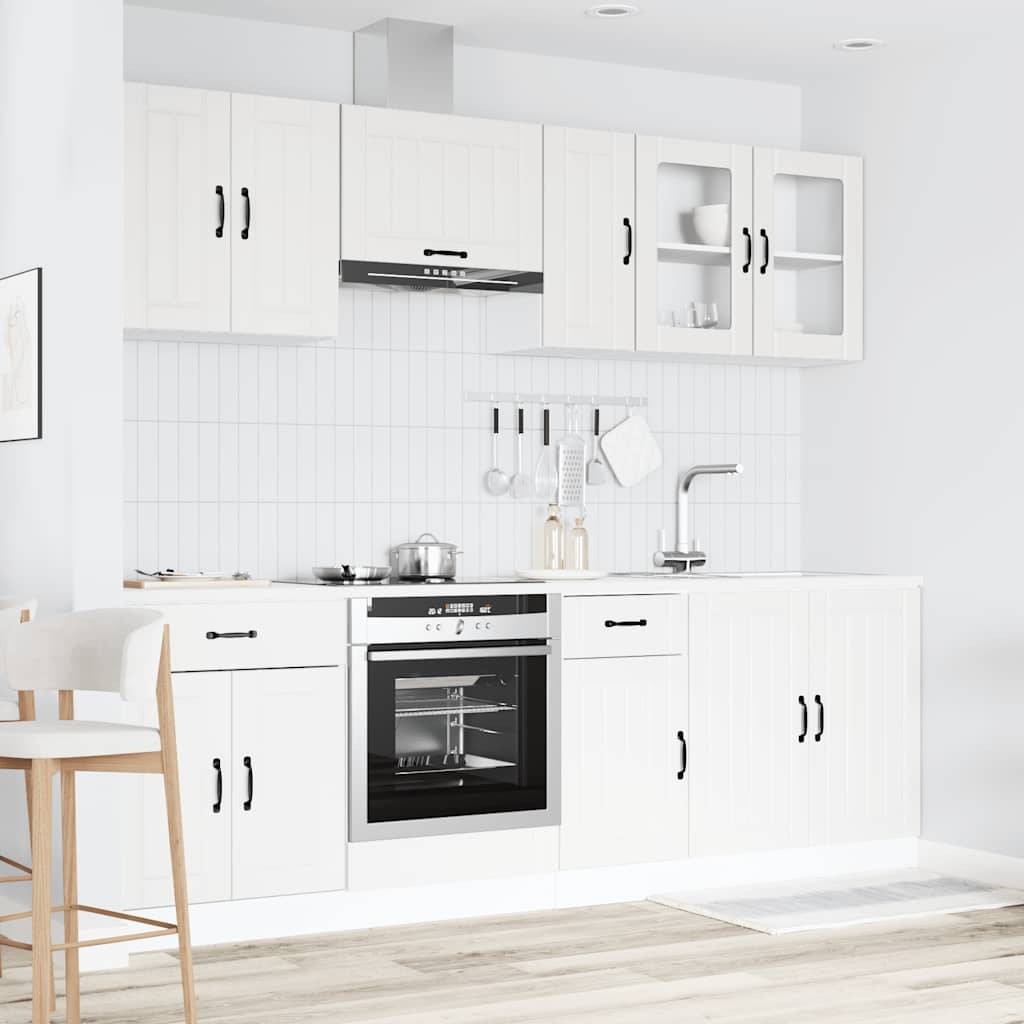 vidaXL 8-tlg. Küchenschrank-Set Kalmar Weiß Holzwerkstoff