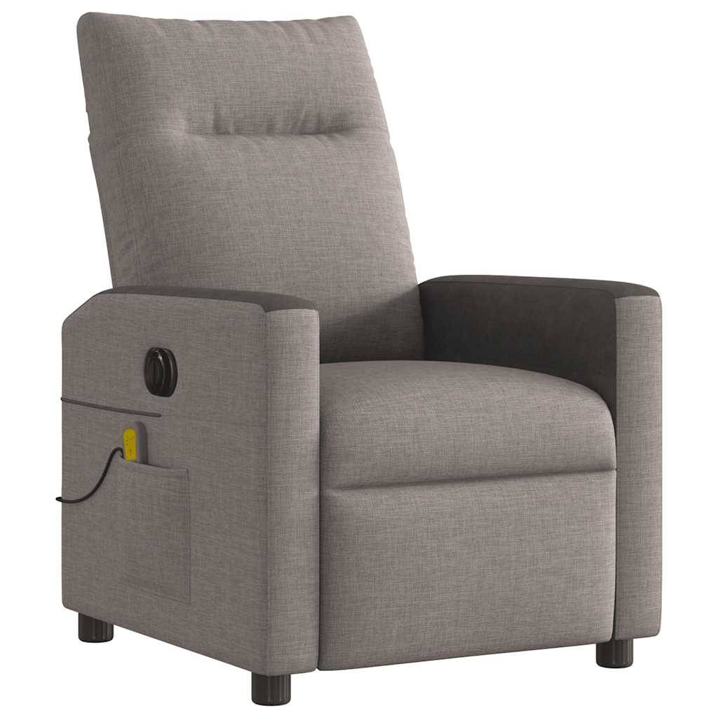 vidaXL Massagesessel Elektrisch Taupe Stoff