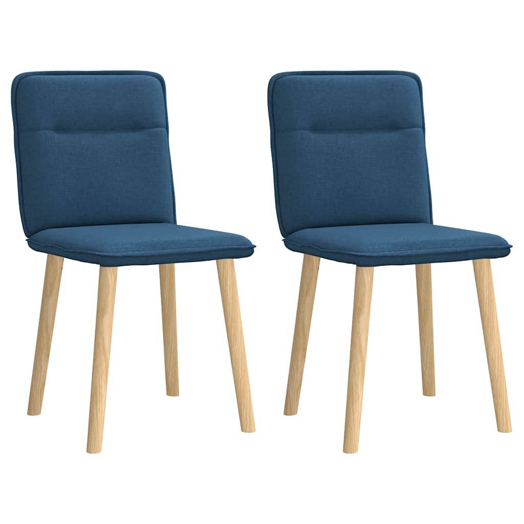 vidaXL Esszimmerstühle 2 Stk. Blau Stoff