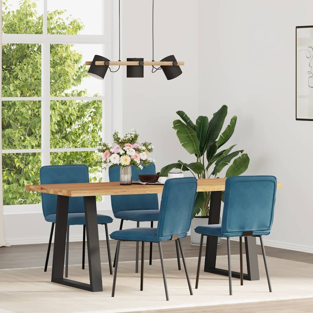 vidaXL Esszimmerstühle 4 Stk. Blau Samt