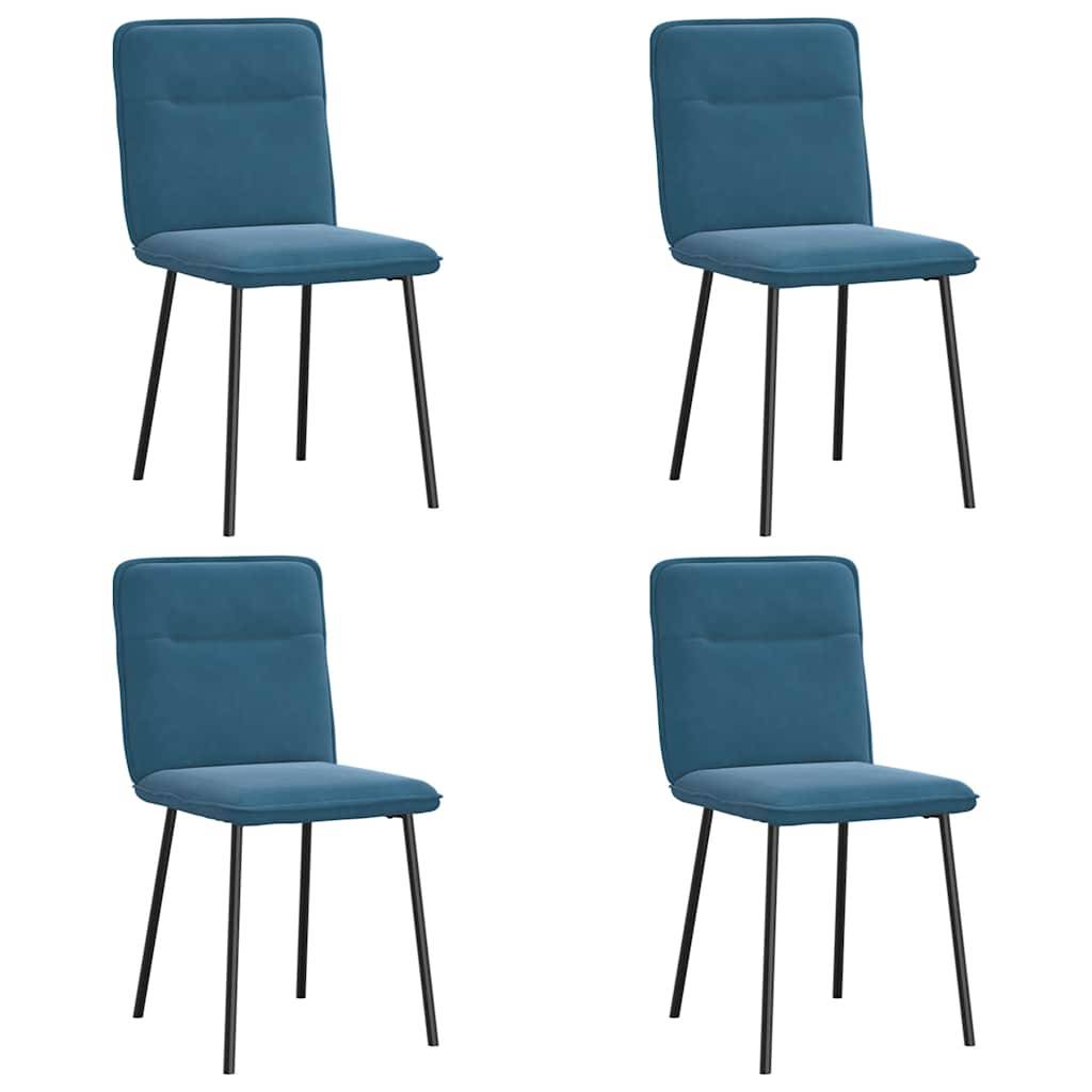 vidaXL Esszimmerstühle 4 Stk. Blau Samt