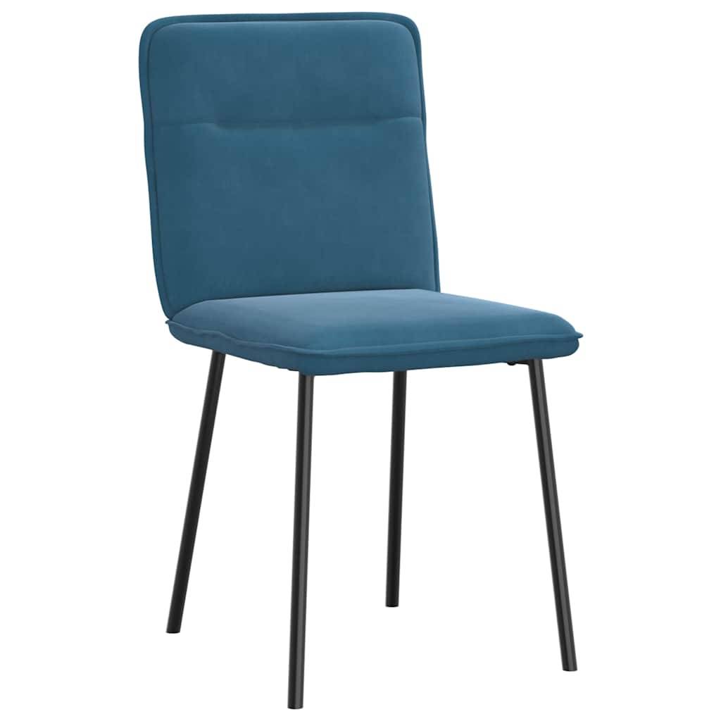 vidaXL Esszimmerstühle 4 Stk. Blau Samt